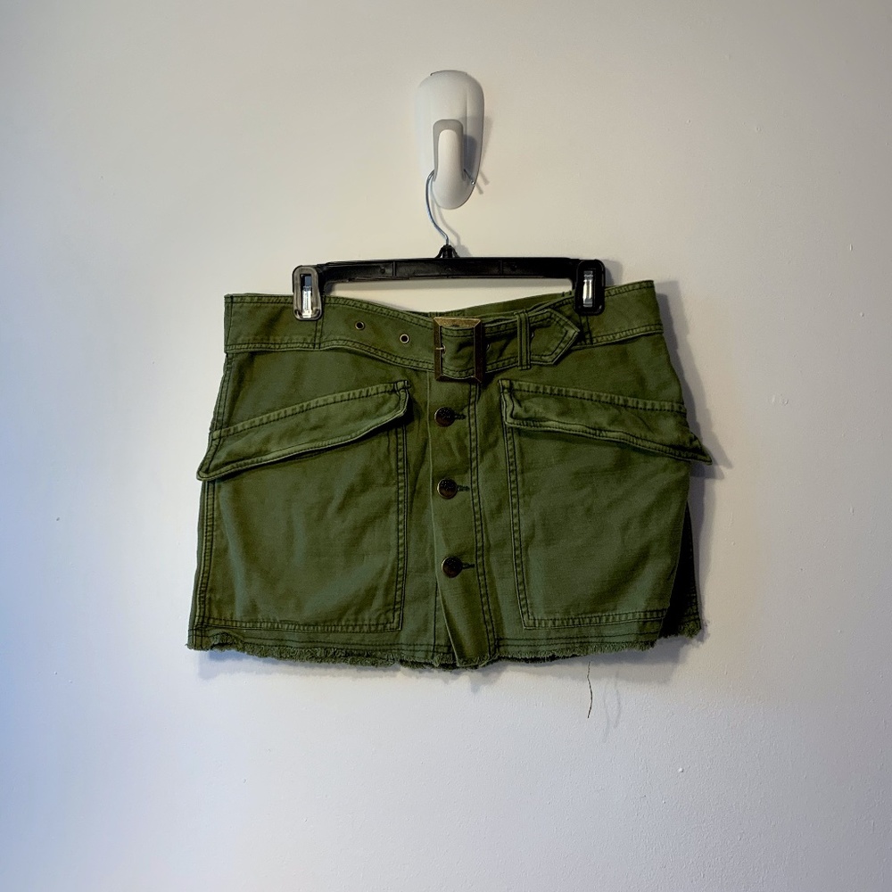 Free People Army Green Utility Style Skirt (8)